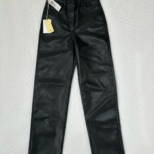 Wilfred Melina Super High Black Faux Leather Straight Leg Pants